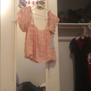 Off shoulder crop top. Optional spaghetti straps